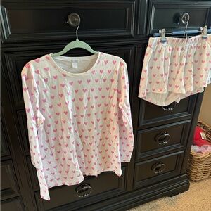 Lake Pajamas pink heart pima cotton set